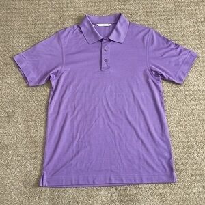 Cutter & Buck Purple and White Striped Gold Polo